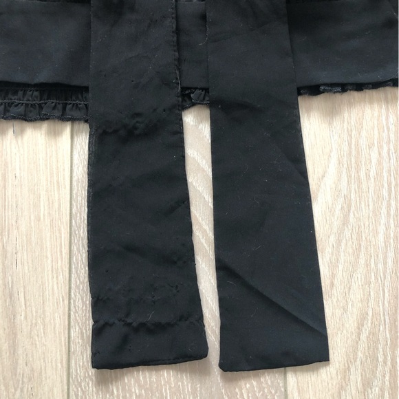 Costa Blanca Tie Neck Sheer Chiffon Blouse in Black - Picture 7 of 10